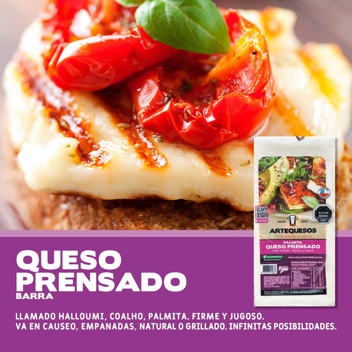 Queso Parrillero prensado Barra de 4,5kg - Palmita